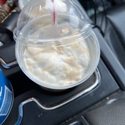 McDonald's - Never in my life have I gotten a caramel frappe with the caramel almost the same color as the whip cream.