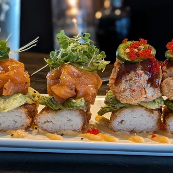 Soho Sushi - Crispy rice (salmon and lobster:) - Sushi Bars Near Me - Tampa, Florida Soho Sushi - Crispy rice (salmon and lobster:) - Sushi Bars Near Me - Tampa, Florida