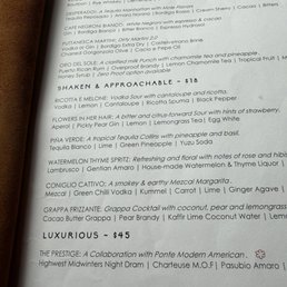 Drink menu