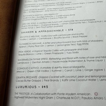 Rocca - Drink menu - Italian Near Me - Tampa, Florida