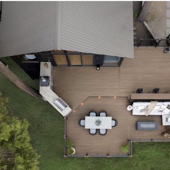Stone Ridge Decking - Outdoor Kitchen with Blaze BBQ and hood vent, Bar top  Deck Builder - Decks & Railing Near Me - Auburn, California
