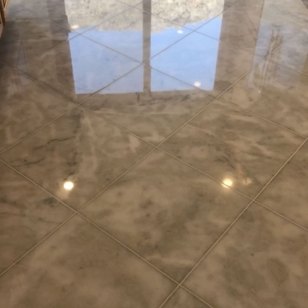 Nevada Marble Restoration - An after shot in the kitchen, it almost looks like glass! - Flooring Near Me - Henderson, Nevada