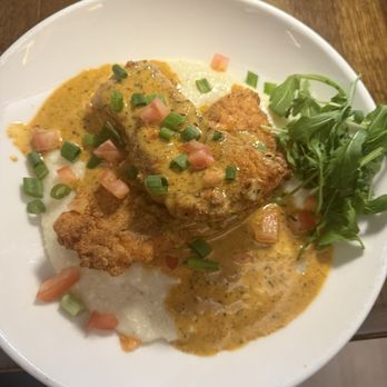 Yeiboh Kitchen - Fried Salmon and grits. - New American Near Me - Baltimore, Maryland Yeiboh Kitchen - Fried Salmon and grits. - New American Near Me - Baltimore, Maryland