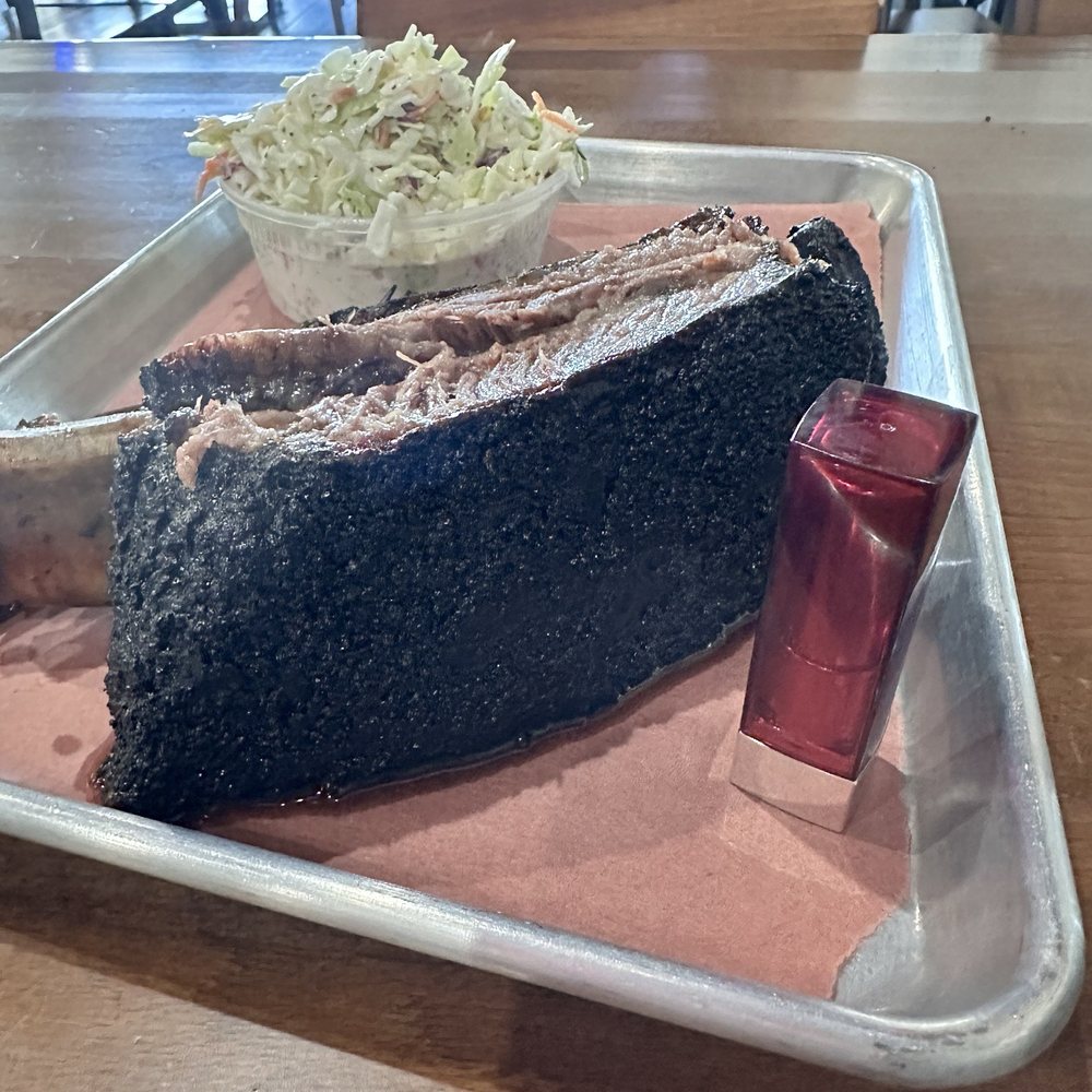 Smokeshow BBQ - Lipstick for scale this rib is over 3" tall and the best I have ever had - Barbeque Near Me - Henderson, Nevada Smokeshow BBQ - Lipstick for scale this rib is over 3" tall and the best I have ever had - Barbeque Near Me - Henderson, Nevada