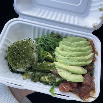 Jus' Poke - Wasabi poke, avocado, Seaweed Salad, Pickled Cucumberscucumbers - Hawaiian Near Me - Redondo Beach, California Jus' Poke - Wasabi poke, avocado, Seaweed Salad, Pickled Cucumberscucumbers - Hawaiian Near Me - Redondo Beach, California