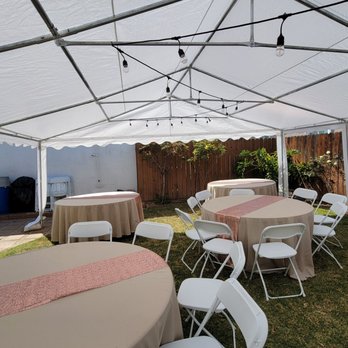 Dafne's Rustic Creations - Full size tent with lights, seats at least 50 guests. - Party Equipment Rentals Near Me