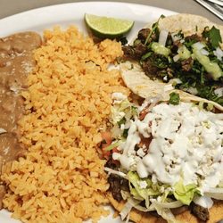 Tacos and tostada platter