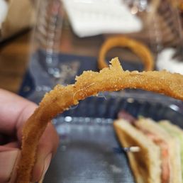 Hair baked into the onion ring Hair baked into the onion ring