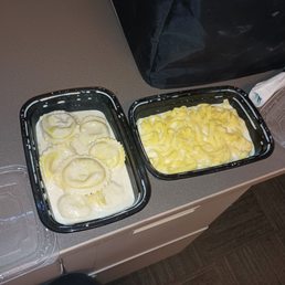 Mushroom ravioli and Alfredo.