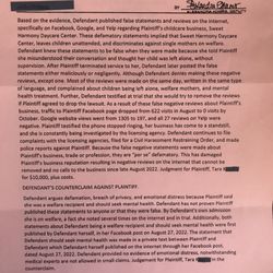 Sweet Harmony Child Care - Sweet Harmony Childcare wins judgement in defamation suit.