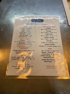 Menu photo 1 Big Bertha's Barbeque And Catering Houston, TX