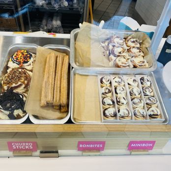 Cinnabon - Display of Churro Sticks, Bonbites, and Minibons - Bakeries Near Me - Rancho Santa Margarita, California Cinnabon - Display of Churro Sticks, Bonbites, and Minibons - Bakeries Near Me - Rancho Santa Margarita, California