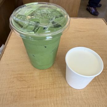 Maru Coffee - Matcha with side of cream (split between myself and friend). - Coffee & Tea Near Me - Los Angeles, California