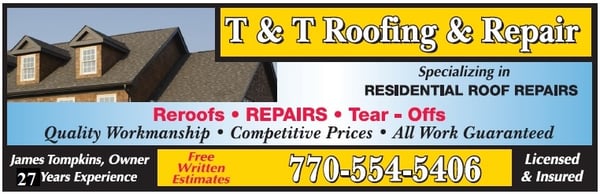 T&T Roofing and Repair Logo