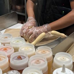Employee chris prepping my wrap Employee chris prepping my wrap