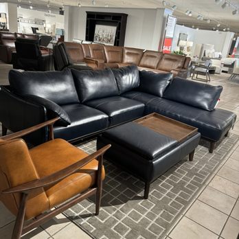 Macy's Furniture Gallery - So beautiful, leathered sectional with ottoman - Furniture Stores Near Me - Pleasanton, California Macy's Furniture Gallery - So beautiful, leathered sectional with ottoman - Furniture Stores Near Me - Pleasanton, California