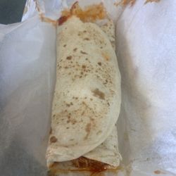 gorditas dona carmen - Burrito de mole (shredded chicken in mole sauce) not spicy.