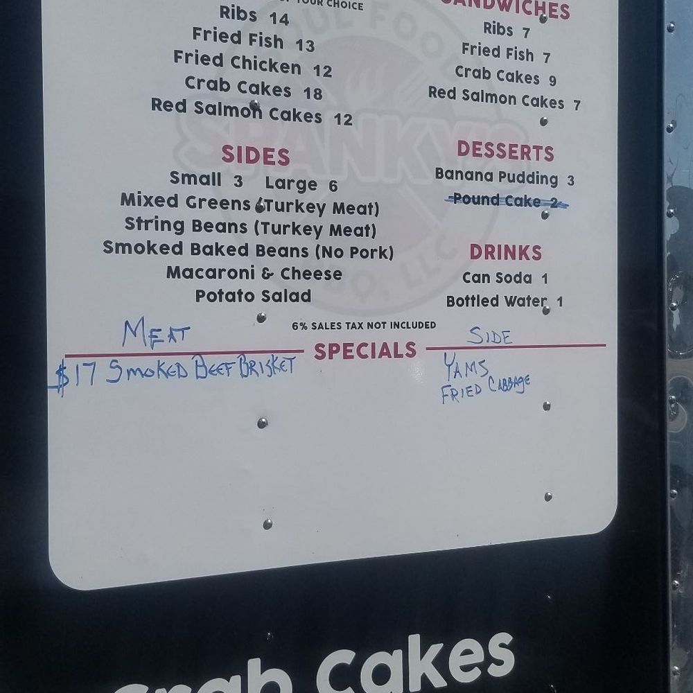 Spanky's BBQ - Menu. - Food Trucks Near Me - Grasonville, Maryland Spanky's BBQ - Menu. - Food Trucks Near Me - Grasonville, Maryland