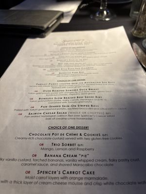 Menu photo 1 Spencer's Restaurant Palm Springs, CA Menu photo 1 Spencer's Restaurant Palm Springs, CA
