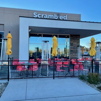 Scrambled - Exterior with patio. - Breakfast & Brunch Near Me - Henderson, Nevada Scrambled - Exterior with patio. - Breakfast & Brunch Near Me - Henderson, Nevada
