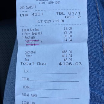 Curfew - Was this supposed to highlight that we were charged for gratuity or were they trying to trick us by crossing it out? - New American Near Me - Memphis, Tennessee Curfew - Was this supposed to highlight that we were charged for gratuity or were they trying to trick us by crossing it out? - New American Near Me - Memphis, Tennessee