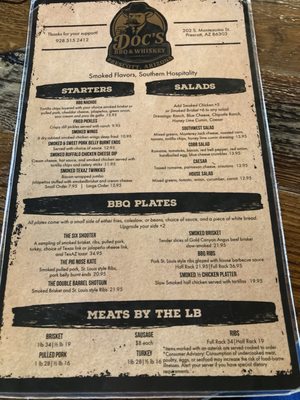 Menu photo 1 Doc’s BBQ & Whiskey Prescott, AZ Menu photo 1 Doc’s BBQ & Whiskey Prescott, AZ
