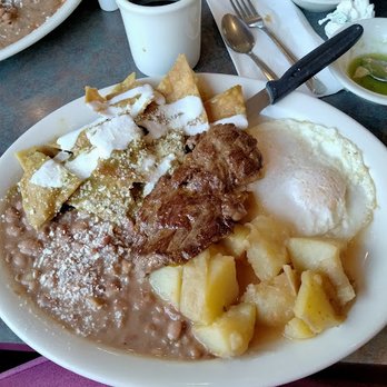 Teresita's - Green Chilaquiles with Eggs and Steak. WELL WORTH IT.. YUMMY - Mexican Near Me - Los Angeles, California