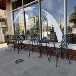 Cornerstone Coffee Company - Outside sidewalk tables. IG @CornerstoneCoffeeCo