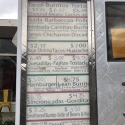 El Mexicano - Picture of menu taken on July 25, 2020.