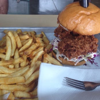 Basilisk - Chicken sandwich and double fried fries! So good but may give food coma - New American Near Me - Portland, Oregon