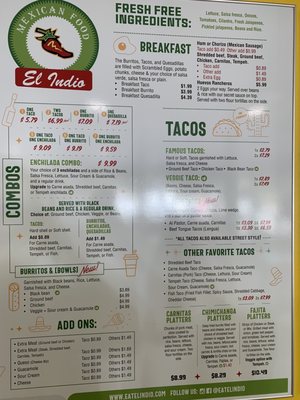 Menu photo 5 El Indio Real Mexican Food Gainesville, FL Menu photo 5 El Indio Real Mexican Food Gainesville, FL