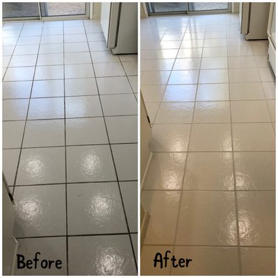 Grout Restoration - Here's what we do:

Deep Clean: Our cleaning techniques penetrate deep into the pores of your travertine tiles, removing years of built-up grime, dirt, and stains.

Grout Restoration: We don't just clean your grout, we restore it! Our professionals meticulously work on each grout line, bringing it back to its original glory.

Stain Sealing: Say goodbye to unsightly stains! Our stain sealing process creates an invisible barrier, protecting your travertine tiles.

The result? A floor that looks like it just stepped out of a showroom!