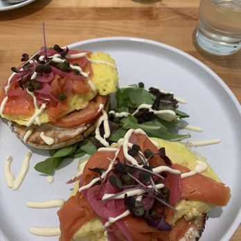 Yolked Kitchen - Slammin Salmon. This dish tasted good. Just wish it had the salmon roe as garnish. - Breakfast & Brunch Near Me - Clovis, California