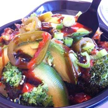 WaBa Grill - Chicken veggie bowl with avocado and green onion. - Fast Food Near Me - Yorba Linda, California WaBa Grill - Chicken veggie bowl with avocado and green onion. - Fast Food Near Me - Yorba Linda, California