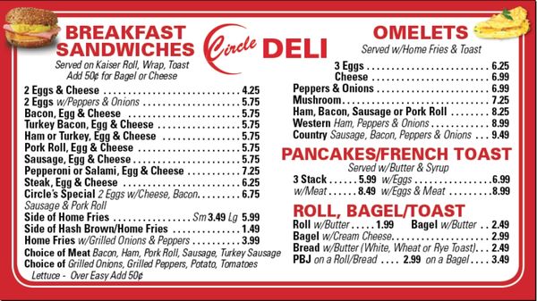 Menu photo 4 Circle Deli Hamilton, NJ
