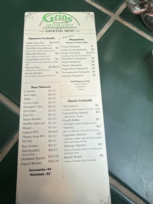 Menu photo 2 Grins Restaurant San Marcos, TX