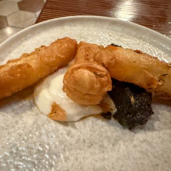 Kisa - Mozzarella Böreks with tomato butter, black olive paste, and toum - Middle Eastern Near Me - Wellington, WGN