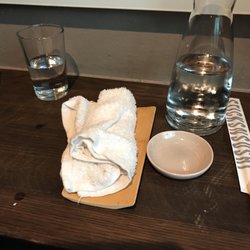 Sticks 'n' Sushi - Towel for my hands before the sushi arrives.