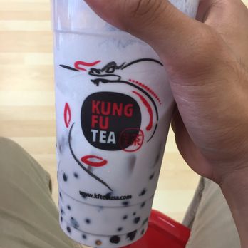 Kung Fu Tea - Taro Milk Green Tea w/ boba and popping coffee boba - Bubble Tea Near Me - Jacksonville, Florida