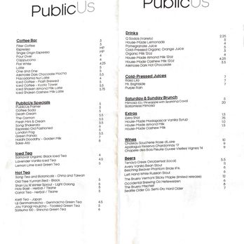 PublicUs - Drink menu as of February 2020 - Coffee & Tea Near Me - Las Vegas, Nevada PublicUs - Drink menu as of February 2020 - Coffee & Tea Near Me - Las Vegas, Nevada