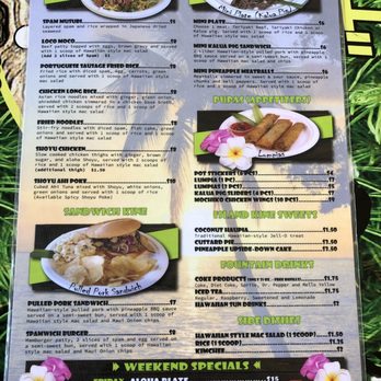 Aloha island Grill - Menu - Back - Hawaiian Near Me - Nampa, Idaho