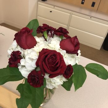 Floral Masters - 4 roses and baby red carnations? - Florists Near Me - Seattle, Washington