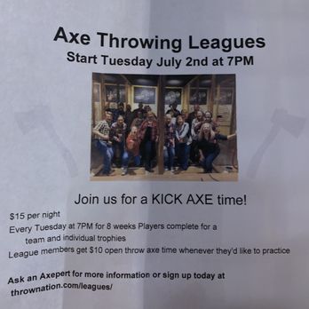 Throw Nation - Why throw darts when axes are handy? - Axe Throwing Near Me - Dublin, Ohio