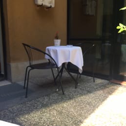 Seating in the garden area