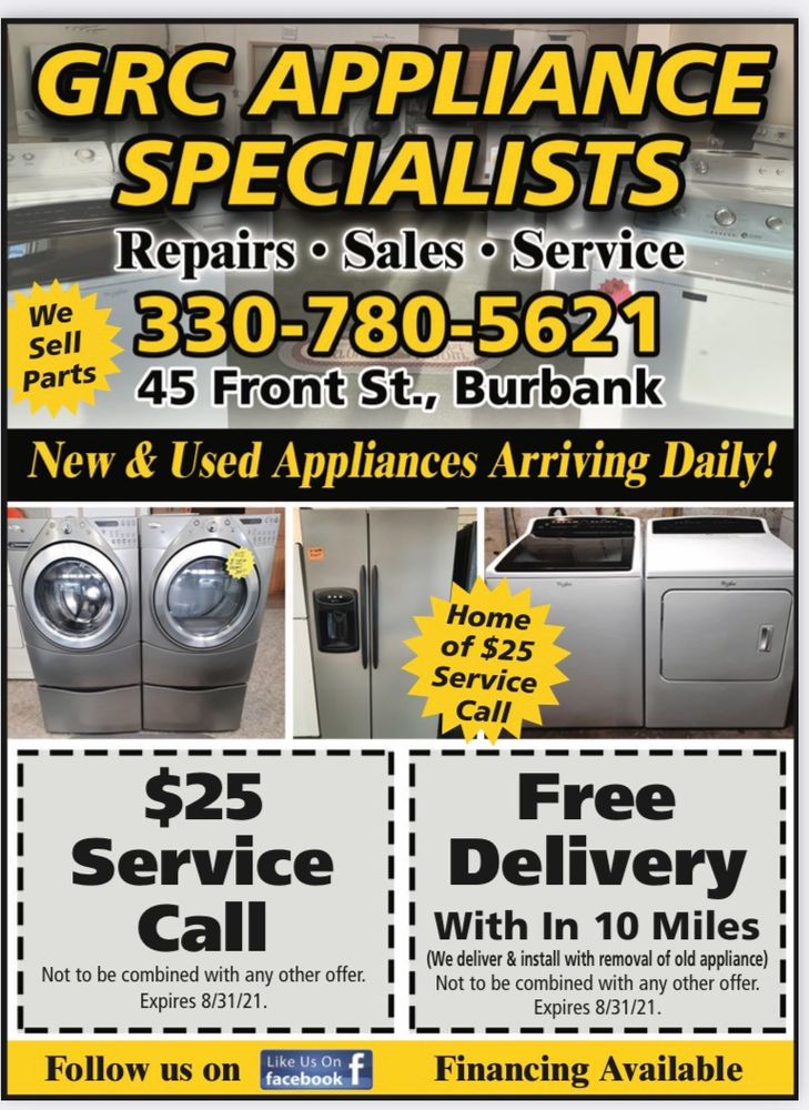 GRC APPLIANCE SPECIALISTS Updated September 2024 Request a Quote