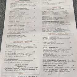 La Finca Bar & Grill - Food menu