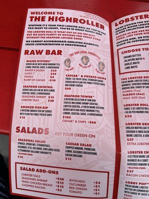 Menu photo 1 The Highroller Lobster Portland, ME