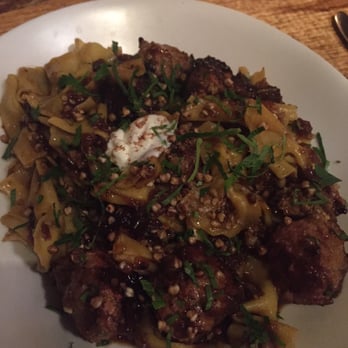 ABC Kitchen - Bowtie pasta with veal meatballs - Breakfast & Brunch Near Me - New York, New York ABC Kitchen - Bowtie pasta with veal meatballs - Breakfast & Brunch Near Me - New York, New York