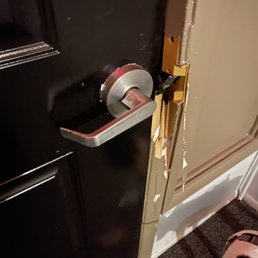 Broken door that goes out to the main street