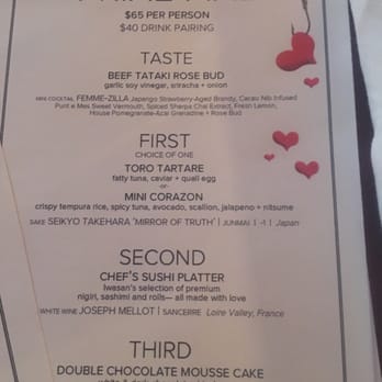 Japango - Valentine menu! - Japanese Near Me - Boulder, Colorado Japango - Valentine menu! - Japanese Near Me - Boulder, Colorado